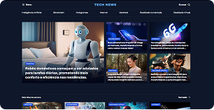 Tela incial do projeto Portal de notícias